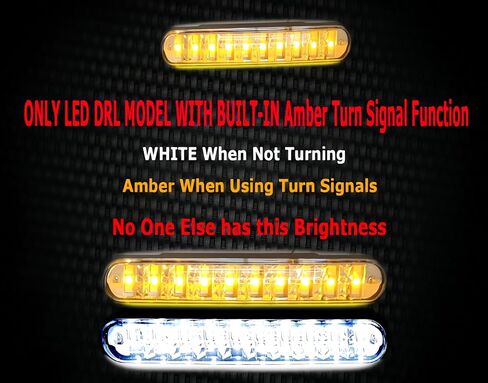LED DRL & Amber Turn Signal 2PCS Kit for Polaris Slingshot - White Fog Daytime Light in Kuwait