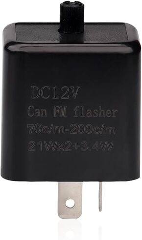 Pack-1 LED Flasher Relay, 12V Adjustable Turn Signal Relay, 2-pin Hyper Indicator Flasher Strobe, Universal for Most Motorcycles (Black #1) in Saudi Arabia