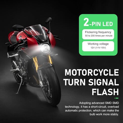Pack-1 LED Flasher Relay, 12V Adjustable Turn Signal Relay, 2-pin Hyper Indicator Flasher Strobe, Universal for Most Motorcycles (Black #1) in Saudi Arabia