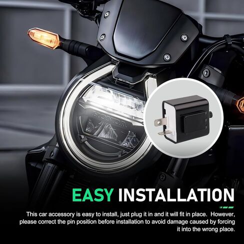 Pack-1 LED Flasher Relay, 12V Adjustable Turn Signal Relay, 2-pin Hyper Indicator Flasher Strobe, Universal for Most Motorcycles (Black #1) in Saudi Arabia