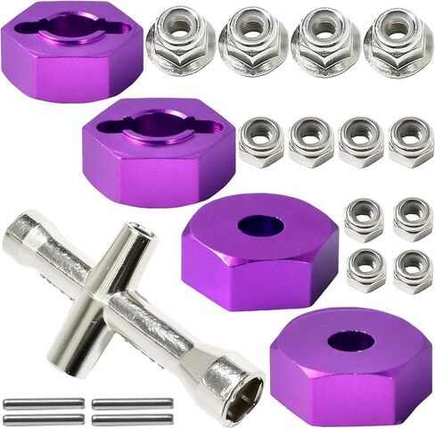 الألومنيوم 12 مم محور عجلة السداسي مع شفة M4 قفل نايلون صوب الجوز وركب سداسي و M3 M4 Nylon Locknut ل slash traxxas ، تدفق hsp redcat rc4wd tamiya محور scx10 wltoy 1/10 Rc Car Carn in Saudi Arabia