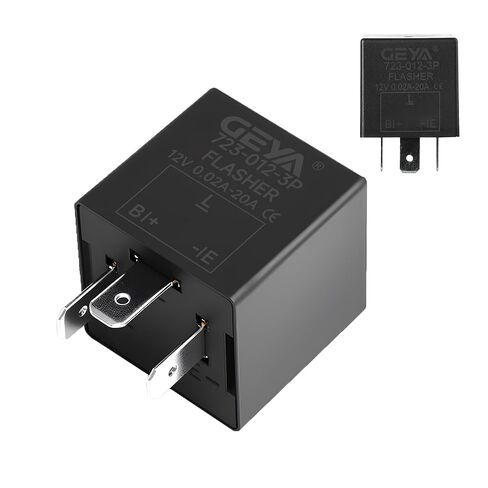 2 قطعة 3 دبوس مرحل فلاش إلكتروني، 12 فولت 0.02A-20A مرحلات إشارة الانعطاف، مصابيح إضاءة LED مثبت مرحل المتعري، مشترك مع CF13 JL-02 EP34 (حزمة من 2) in Kuwait