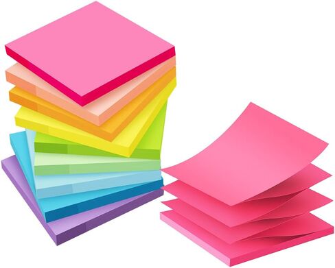 (18 حزمة) إعادة تعبئة الملاحظات اللاصقة المنبثقة، دفاتر ملاحظات منبثقة مقاس 3 × 3، قوة التصاق فائقة لملصقات الأكورديون، وسادات ملاحظات للمكتب والمدرسة بألوان زاهية، يتم وضعها على أبواب النوافذ، قابلة لإعادة التدوير، سهلة الكتابة عليها in Kuwait