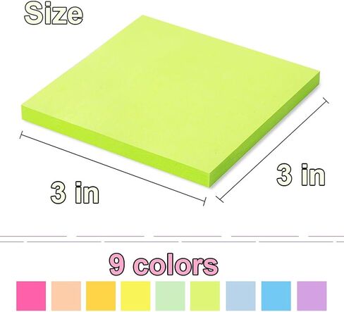 (18 Pack) Pop Up Sticky Notes Refill,3x3 in Popup Notepads,Accordion Stickies Super Sticking Power,Office School Memo Note Pads Bright Colors,Post on Windows Doors,Recyclable,Easy to Write on in Saudi Arabia