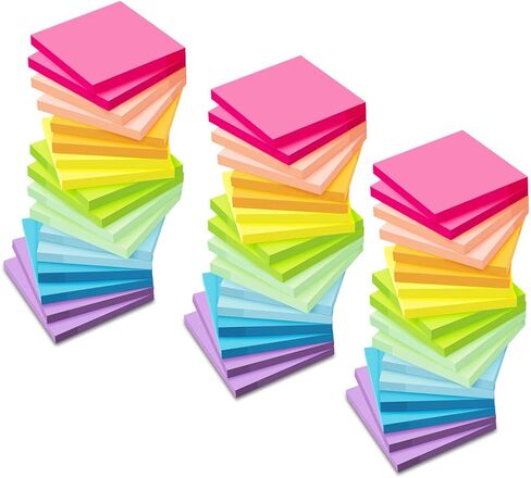 (18 Pack) Pop Up Sticky Notes Refill,3x3 in Popup Notepads,Accordion Stickies Super Sticking Power,Office School Memo Note Pads Bright Colors,Post on Windows Doors,Recyclable,Easy to Write on in Saudi Arabia