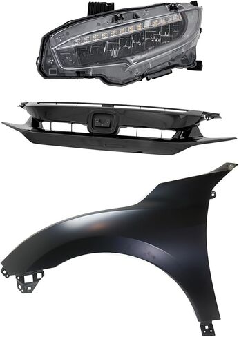 مجموعة المصابيح الأمامية البديلة للسائق تناسب Honda Civic Hatchback 2020-2021 2.0L (4-Cylinder) (LED) in Saudi Arabia