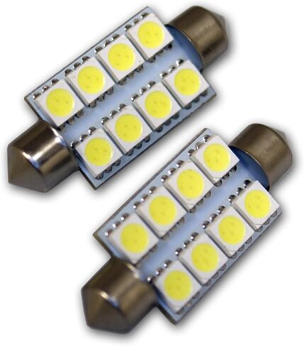 Tuningpros LEDUHL-39M-WS8 Under Hood Light LED Light Bulbs Festoon 39mm, 8 SMD LED White 2-pc Set in Saudi Arabia
