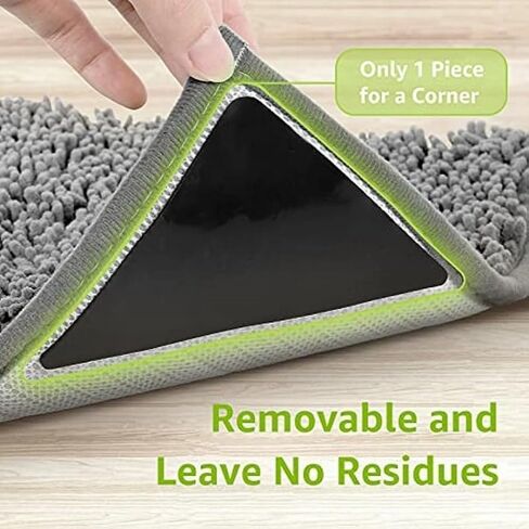 8pcs Triangular Rug Grippers Non-Slip, Dual-Sided Adhesive Pads, Easy to Apply & Remove,Washable, Keeps Corners Flat on Hardwood Floors & Tiles Deal for Bedrooms, Offices, Living Rooms in Saudi Arabia