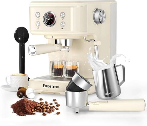 Empstorm 12 Cup Programmable Drip Coffee Maker - 1000W Fast Brew Coffee Machine with Glass Carafe, Auto Shut Off & 4-Hour Keep Warm, Anti-Drip System, Strong Brew, Black with Stainless Steel Accents in Kuwait