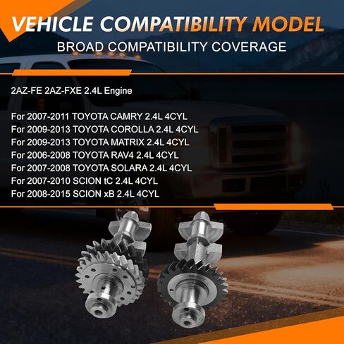 13601-28021 13602-28020 مجموعة عمود توازن المحرك قطعتين متوافقة مع محرك Toyota Camry Corolla Solara Matrix RAV4 2AZ-FE 2AZ-FXE Scion xB tC 2.4L 2.4L لمحرك Lexus HS250h 2007-2015 بعد السوق in Kuwait
