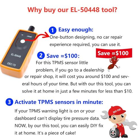 EL-50448 TPMS أداة إعادة تعلم GM TPMS أداة إعادة تعلم Chevy TPMS أداة إعادة ضبط مستشعر الإطارات قطار نظام مراقبة ضغط الإطارات أداة برمجة تفعيل لسيارة Chevy Buick GMC لموديلات 200+ GM in Kuwait