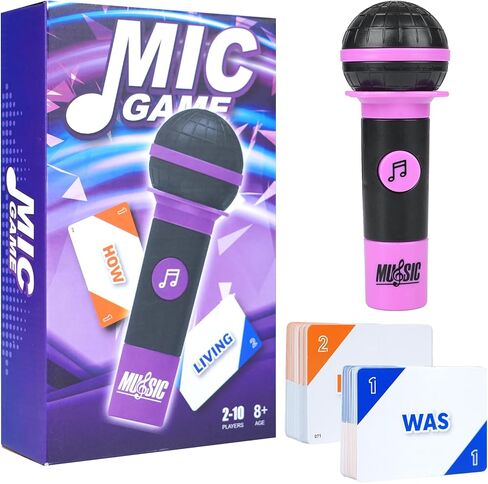 Mic misheard Music Trivia Card Game, Karaoke Party Game for 2-10 Players, Music Card Games with 250 Lyrics (125 Cards) for Family and Adult Christmas & Birthday Gifts in Saudi Arabia