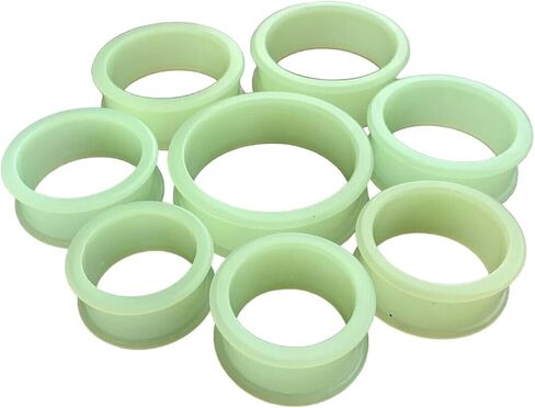 PAIR of Unique Glow in the Dark Solid Silicone Double Flare Tunnels - Plugs - Large Gauges - Body Jewelry in Saudi Arabia