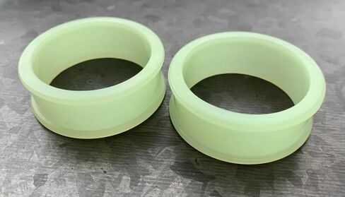 PAIR of Unique Glow in the Dark Solid Silicone Double Flare Tunnels - Plugs - Large Gauges - Body Jewelry in Saudi Arabia