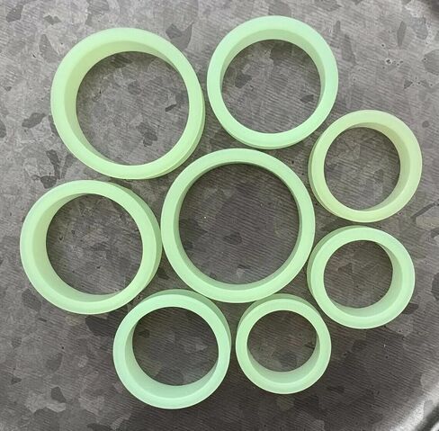 PAIR of Unique Glow in the Dark Solid Silicone Double Flare Tunnels - Plugs - Large Gauges - Body Jewelry in Saudi Arabia