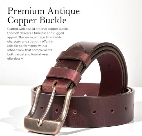 Mens Belts Leather Full Grain, Buffalo Leather, Handmade By Amish, (38mm) Width & (3.6mm) Thickness in Saudi Arabia