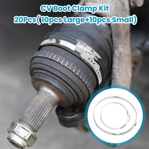 CV Boot Clamp Pliers with 10PCS Small and 10PCS Large Single Ear Hose Clamp, Single Ear Hose Drive Shaft CV Axle Boot Clamp Removal and Installation Tool for Most Cars(Color:Black) in Kuwait