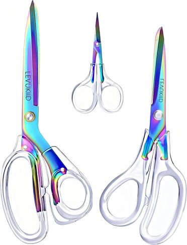 9 Inch All Purpose Scissors for Adults - All-Purpose Fabric Scissors, Clear Handle, 2Cr13 Stainless Steel Sharp Blade - Ideal for Fabric Crafts, Tailor's Shears, Crafting & Office & kitchen/Color ﻿ in Saudi Arabia
