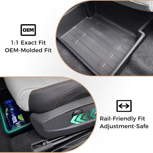 Under Seat Storage Box&Organizer Compatible with VW Golf 15-21,Atlas 23-25,Tiguan 17-25,2-Pack Hidden Organizer Tray for Front Seat Accessories,Not Compatible with Factory Amplifier Under Front Seats in Kuwait