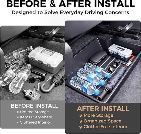 Under Seat Storage Box&Organizer Compatible with VW Golf 15-21,Atlas 23-25,Tiguan 17-25,2-Pack Hidden Organizer Tray for Front Seat Accessories,Not Compatible with Factory Amplifier Under Front Seats in Kuwait