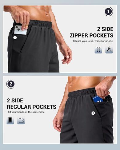 G Gradual Men's Workout Gym Shorts with 2 Zipper Pockets 7"/ 5"/ 9" Quick Dry Athletic Running Basketball Shorts for Men in Saudi Arabia