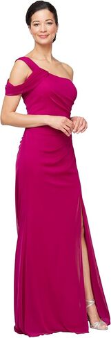 Alex Evenings Womens Long Cold Shoulder Dress, Wedding Guest, Prom, Formal Event (Petite and Regular Sizes) in Saudi Arabia
