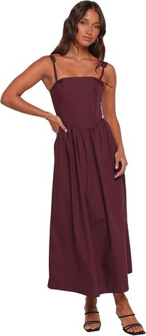 Petal & Pup Womens Zenobia-midi-Dress-Cherry in Kuwait