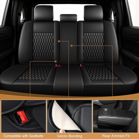 IKABRVEM Car Seat Covers fit for Volvo XC70 2003-2016 : Waterproof Leather Automotive Seat 5 Seats Full Set (Black) in Saudi Arabia