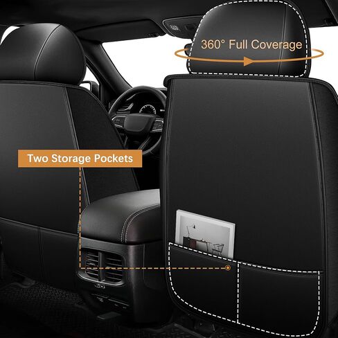 IKABRVEM Car Seat Covers fit for Volvo XC70 2003-2016 : Waterproof Leather Automotive Seat 5 Seats Full Set (Black) in Saudi Arabia