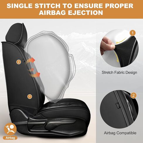 IKABRVEM Car Seat Covers fit for Volvo XC70 2003-2016 : Waterproof Leather Automotive Seat 5 Seats Full Set (Black) in Saudi Arabia