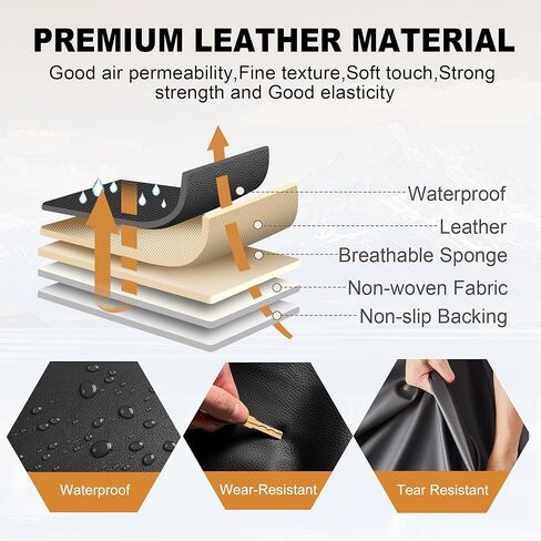 IKABRVEM Car Seat Covers fit for Volvo XC70 2003-2016 : Waterproof Leather Automotive Seat 5 Seats Full Set (Black) in Saudi Arabia
