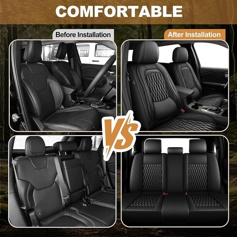 IKABRVEM Car Seat Covers fit for Volvo XC70 2003-2016 : Waterproof Leather Automotive Seat 5 Seats Full Set (Black) in Saudi Arabia