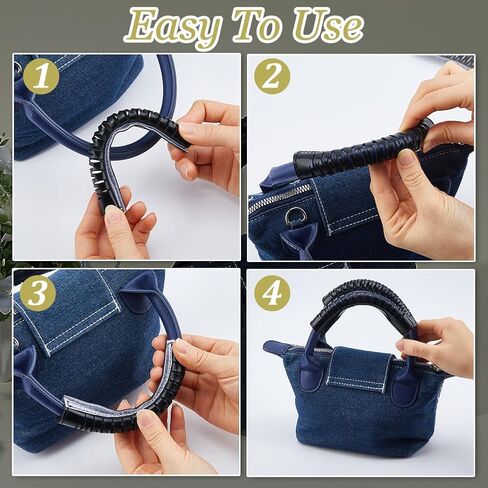 2Pcs Bag Handle Wrap Covers Cowhide Leather Grip Protector Strap Black Shoulder Bag Handle Wraps for Suitcase Tote Purse Luggage Shopping Travel Working Bag in Saudi Arabia