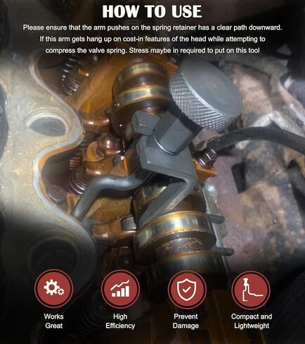أداة ضاغط زنبركي 24429 تناسب تمامًا محركات فورد ذات 3 صمامات 4.6 لتر، 5.4 لتر و6.8 لتر، أداة ضاغط زنبركي لإصلاح محرك فورد، مزيل ذراع الروك، على غرار 303-1039، 6684، 24429 in Kuwait