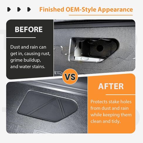 TACOBRO Bed Rail Stake Pocket Covers Compatible with Chevy Silverado EV 2024-2026 /GMC Sierra EV 2026 2025 2024 Rear Holes Truck Bed Rail Hole Plugs Stake Pocket Caps Cover in Saudi Arabia