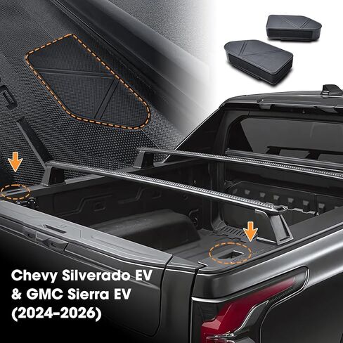 TACOBRO Bed Rail Stake Pocket Covers Compatible with Chevy Silverado EV 2024-2026 /GMC Sierra EV 2026 2025 2024 Rear Holes Truck Bed Rail Hole Plugs Stake Pocket Caps Cover in Saudi Arabia
