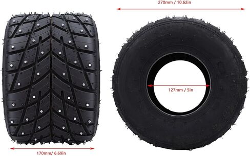 إطار 11x7.10-5، إطار ثلجي مطاطي مضاد للانزلاق بدون أنبوبة من Go Kart مع مسامير مضادة للانزلاق لدراجات الانجراف وعربات الذهاب in Kuwait