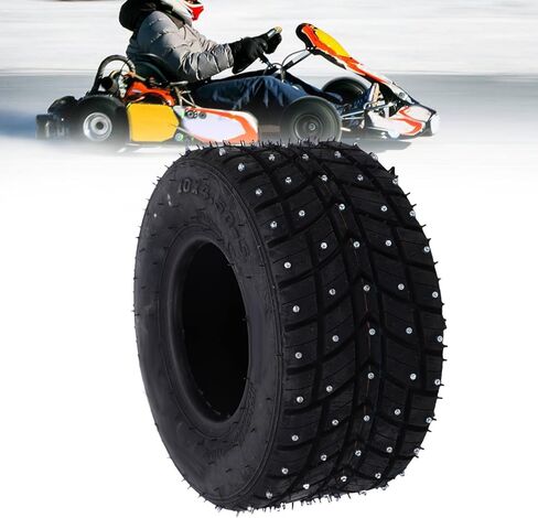 Go Kart Tubeless Tire, 10x4.50 5-Non Slip Front Wheel Tire with Anti Skid Spikes for Snow Off Road Drift Trikes Go Karts in Saudi Arabia