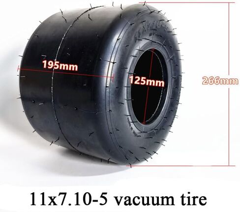 Go Kart Racing Tires, Rubber 11x7.10-5 & 10x4.50-5 Non-Deforming Replacement Tires for Competitive Kart Use, Universal Fit (11X7.10-5) in Saudi Arabia