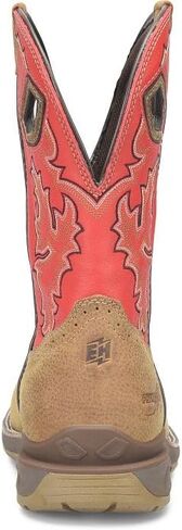 PHANTOM RIDER DOUBLE-H Henly 11" Waterproof Square Composite Toe Roper Boots for Men with Atlantic Real Leather Vamp and Goji Berry Red Leather Shaft, Red - 11.5 2E in Saudi Arabia