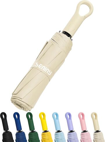 Seniny Umbrellas for Rain with Ring Buckle - Travel Umbrella Compact for Backpack, Car, Walking, Automatic UV Umbrella for Sun Protection, Small Portable & Folding Umbrellas for Windproof, Women Kids in Saudi Arabia