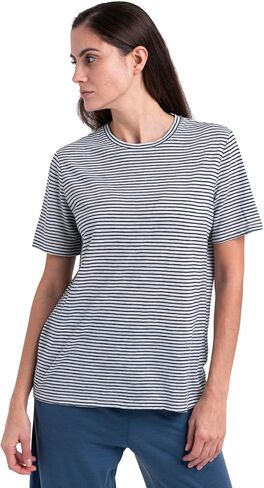 Icebreaker Merino Womens Merino Linen Ss Tee Stripe in Saudi Arabia