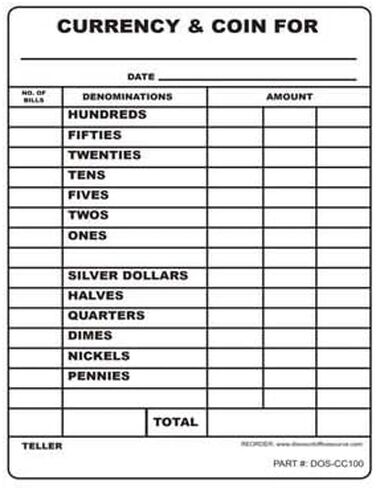 نماذج تسجيل العملات والعملات المعدنية - جزء واحد - 5 1/2 بوصة × 4 1/4 بوصة (800 قطعة) in Kuwait