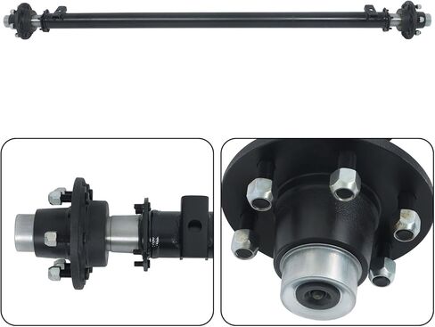 labwork 6000Lbs 6 Lug Trailer Axle 73 Inch Hub Face 58 Inch Spring Center 6 x 5.5 Bolts for Light Duty Trailers in Saudi Arabia