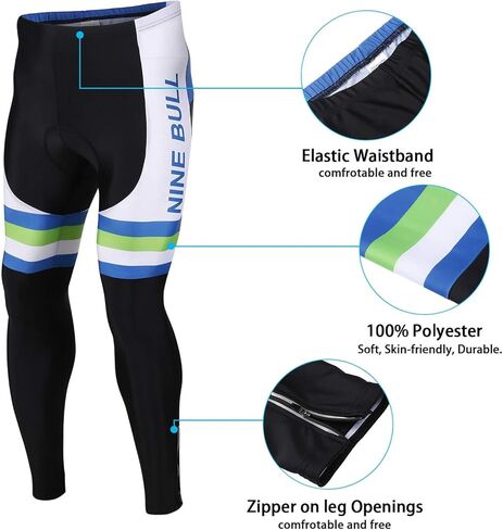 طقم جيرسي لركوب الدراجات للرجال - قميص عاكس للضوء سريع الجفاف لركوب الدراجات وسروال طويل مبطن ثلاثي الأبعاد لركوب الدراجات وأكمام طويلة أزرق in Kuwait