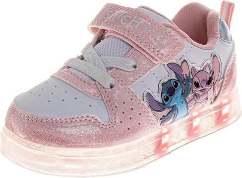 Girls Character Court Light Up Sneakers Minnie Mouse Frozen Stitch Paw Patrol Moana Disney Princess Casual LED Shoes for Girl Size 6-10 Toddler 11-12 Little Kid in Saudi Arabia