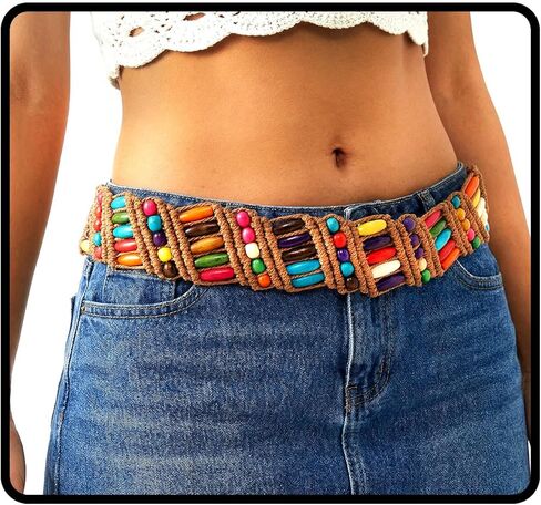 Bohend Boho Waist Belt Braid Dress Belts Vintage Wrap Woven Dress Belt for Women and Girls in Kuwait