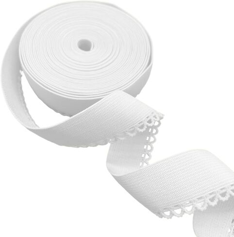 7/8 بوصة Picot Edge Lingerie مرنة الشريط امتداد الدانتيل والخياطة النطاق المرن للملابس الداخلية ، صدرية وخياطة مشاريع (أبيض) in Kuwait