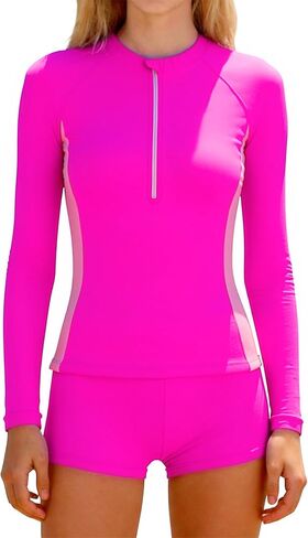 ملابس سباحة TUONROAD للفتيات من Rash Guard مكونة من قطعتين بأكمام طويلة مبطنة لباس سباحة للفتيات المراهقات 11-16 سنة in Kuwait