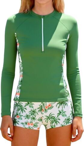 ملابس سباحة TUONROAD للفتيات من Rash Guard مكونة من قطعتين بأكمام طويلة مبطنة لباس سباحة للفتيات المراهقات 11-16 سنة in Kuwait